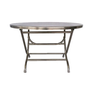 โต๊ะพับสแตนเลสกลม ขาปีกนก tlo120