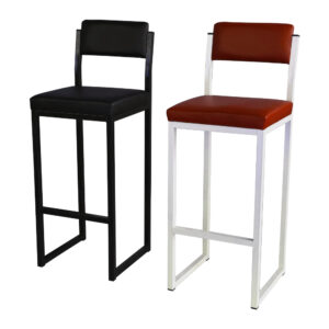 เก้าอี้บาร์ ทรงสูง ขา A4 เบาะหนัง เลือกสีได้
