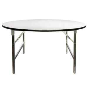 โต๊ะพับกลมหน้าขาว ไม้ปาติเกิลหนา/ไม้อัด