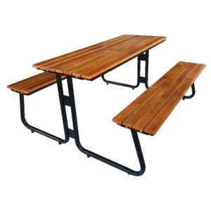 โต๊ะโรงอาหารขาตัว J ไม้เต็ง